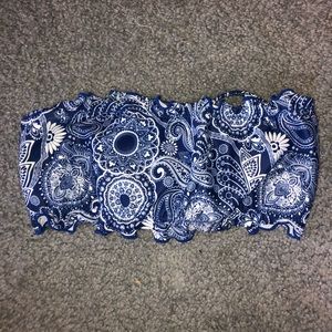 SHEIN blue bikini bandeau top